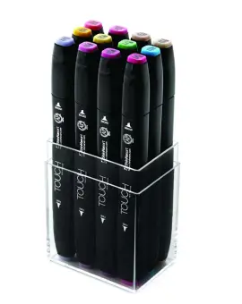Touch Marker 2 hegyű 12 db-os grafikai filctoll készlet, Pastel