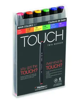 Touch Marker 2 hegyű 6 db-os grafikai filctoll készlet, main