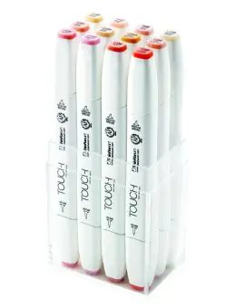 Touch Brush Marker 2 hegyű 12 db-os filctoll készlet, Skin tones