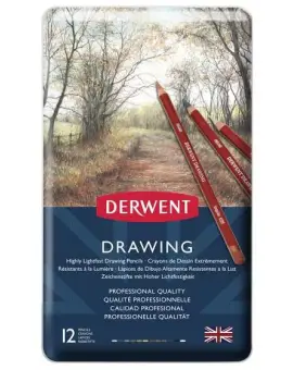 Drawing pencil set of 12 in tin box