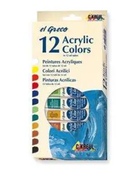 El Greco semi-gloss acrylic paint set of 12