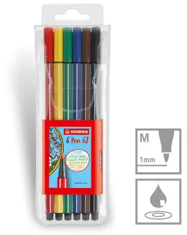 Stabilo 68 set of 6 basic colors