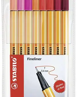 Stabilo 88 set of 8 shades of red